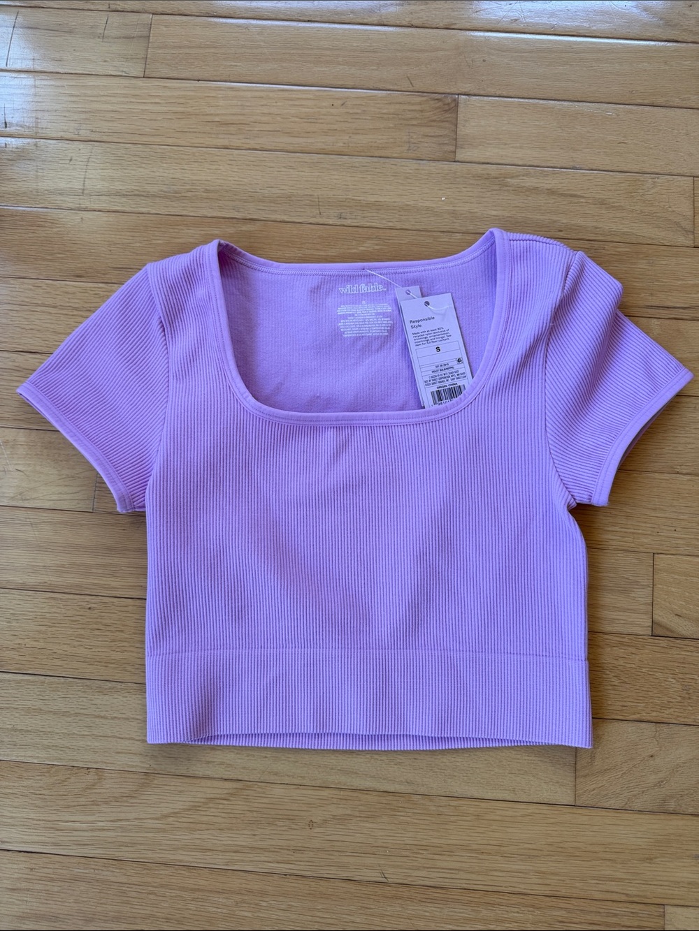 NWT wild fable ribbed cropped shirt - purple S